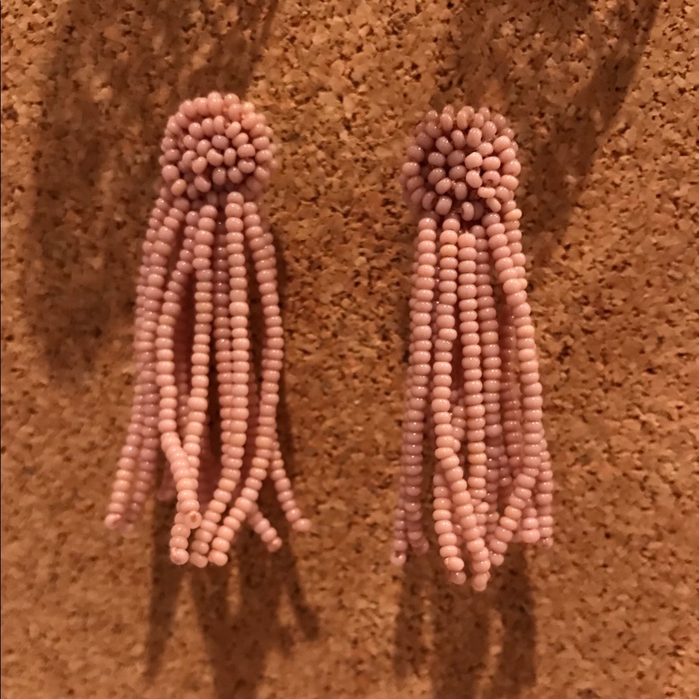 Beaded stud fringe earrings